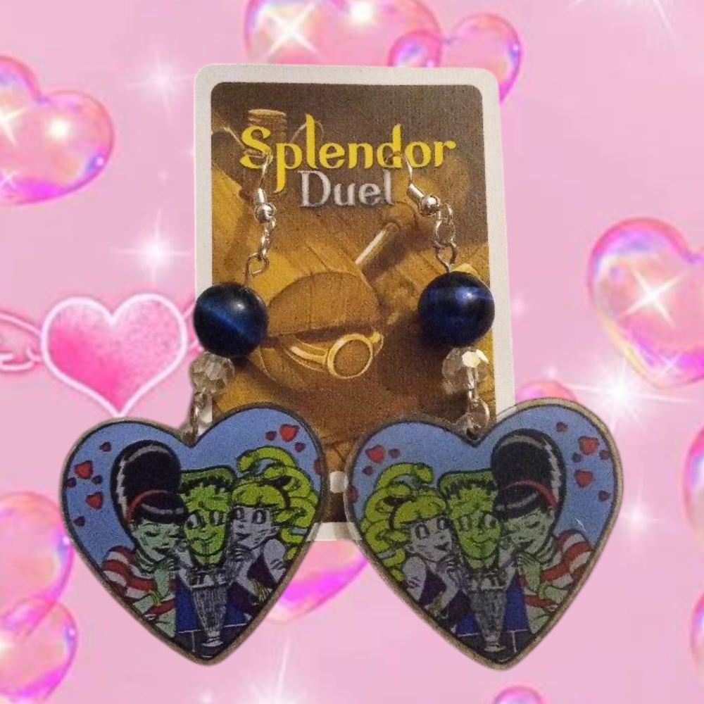 Spooky Archie Heart Earrings